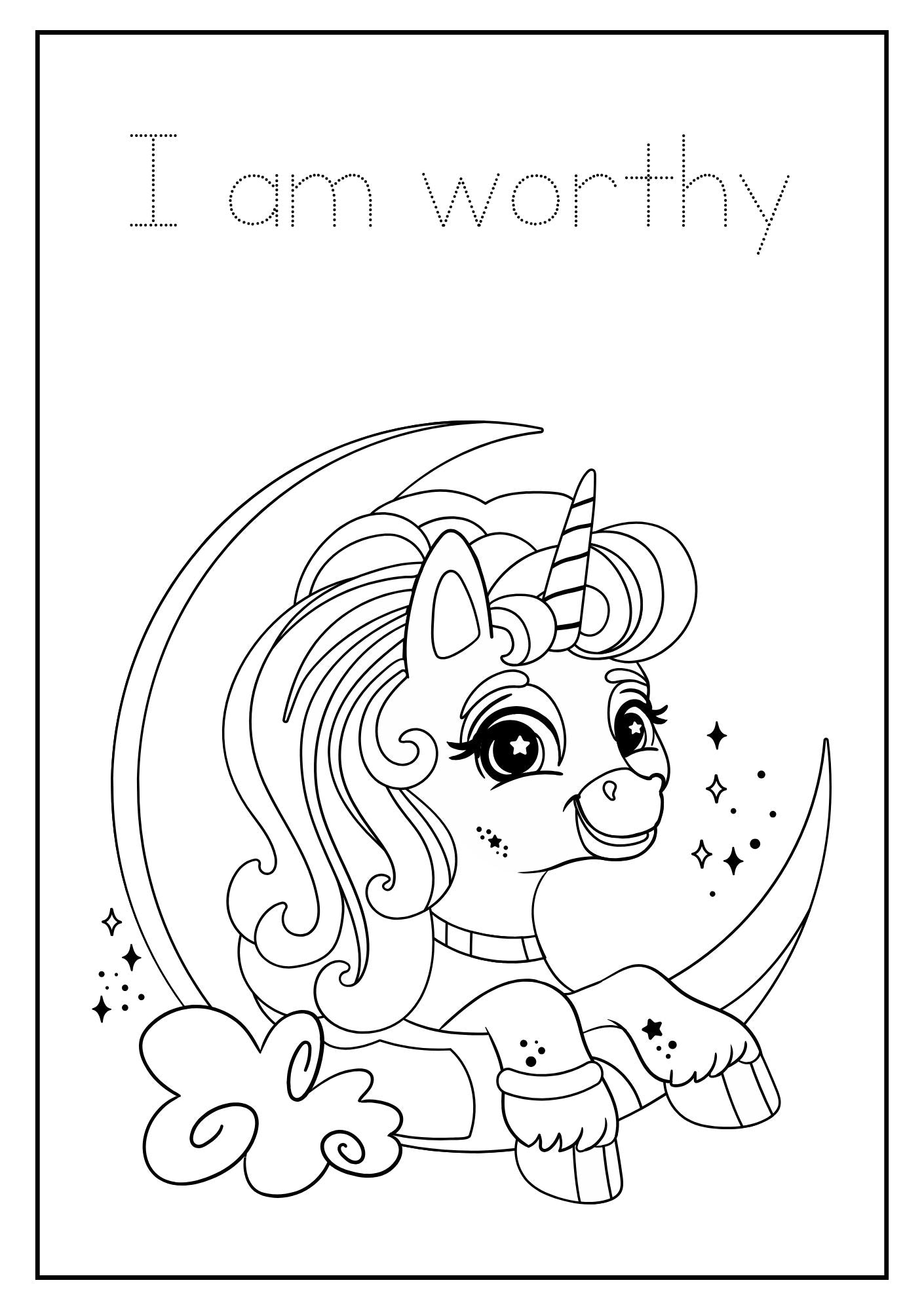 Unicorn Affirmations Colouring Booklet