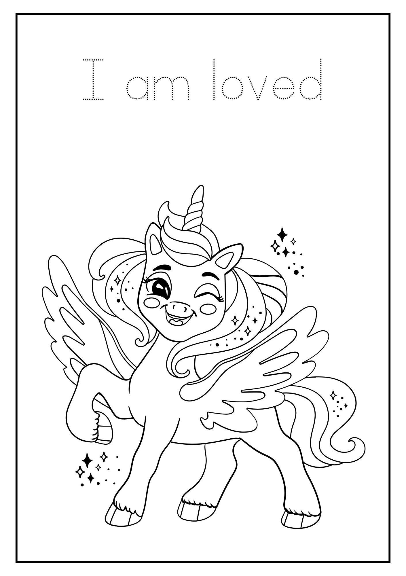 Unicorn Affirmations Colouring Booklet