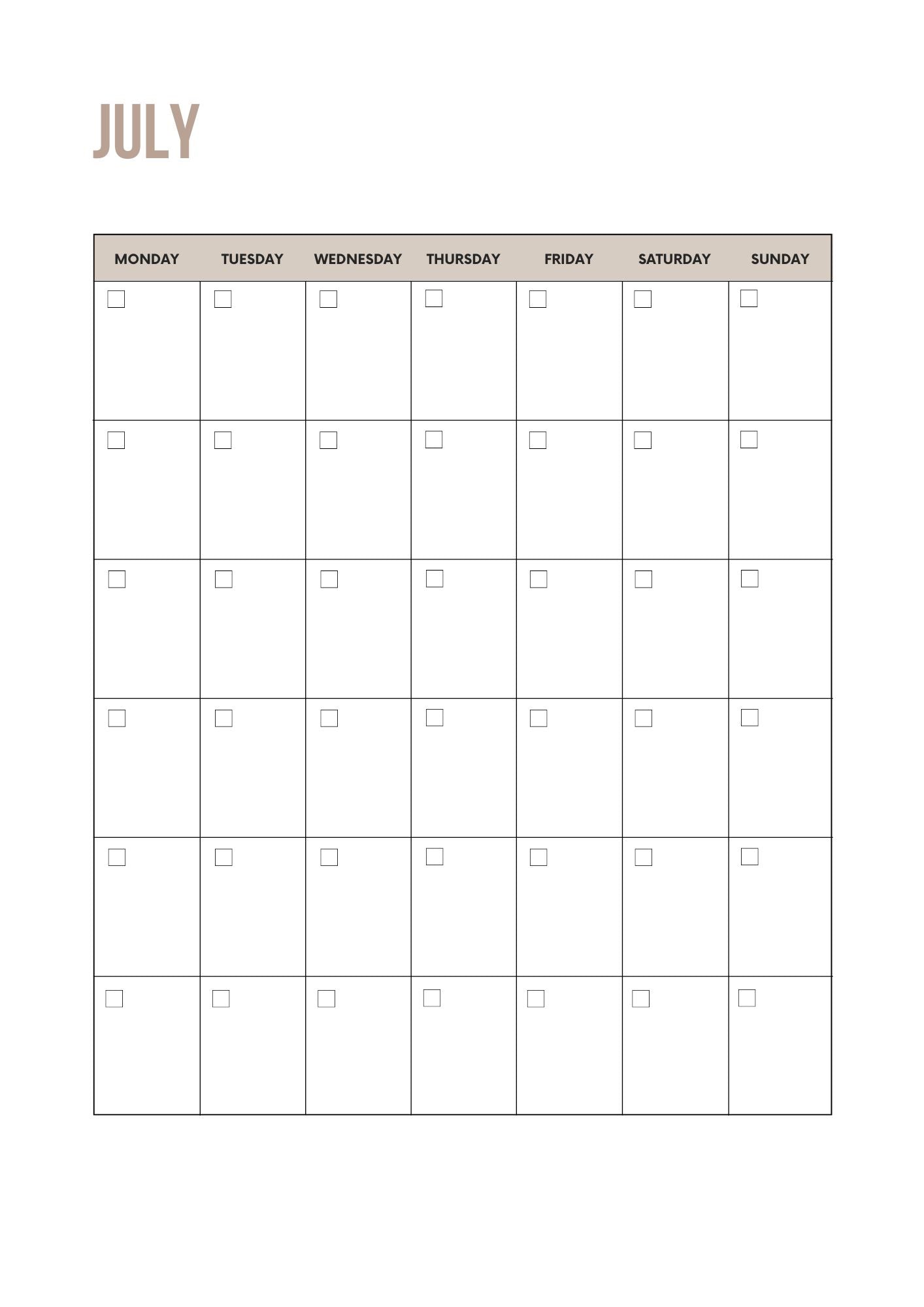 Yearly Calendar